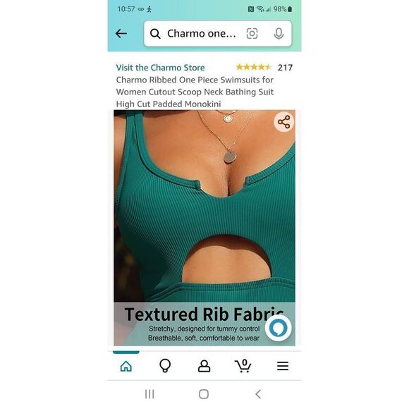 NWT CHARMO CUT OUT ONE PIECE SWIMSUIT - Picture 4 of 4